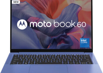 moto book 60 launched in India at ₹66,999 featuring 14-inch 2.8K OLED screen, upto Core 7 CPU, slim and light PANTONE-color design, 16GB RAM, 1TB SSD, and more