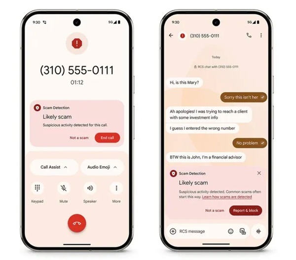 AI powered Scam Detection in Google Messages and Phone