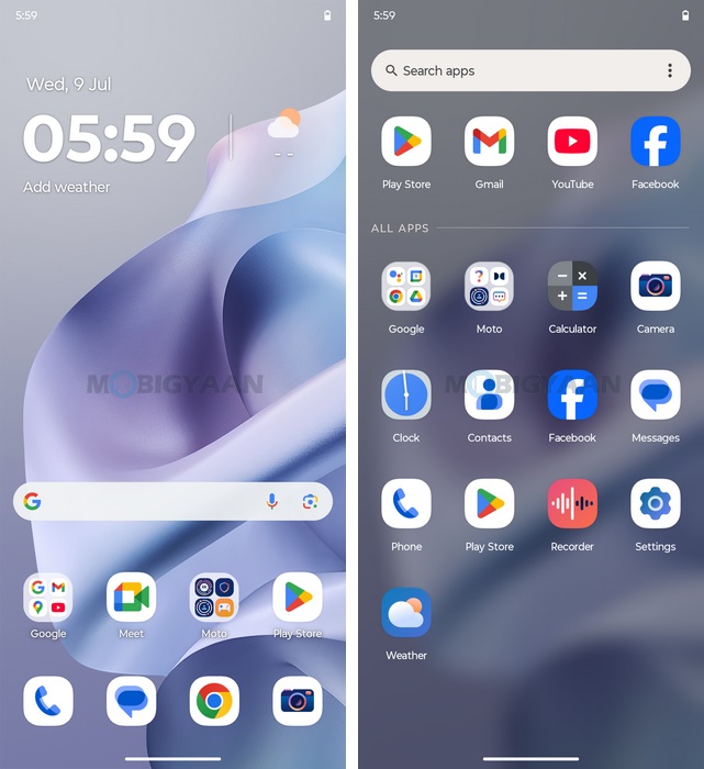 moto g96 5G Review MyUX Homescreen