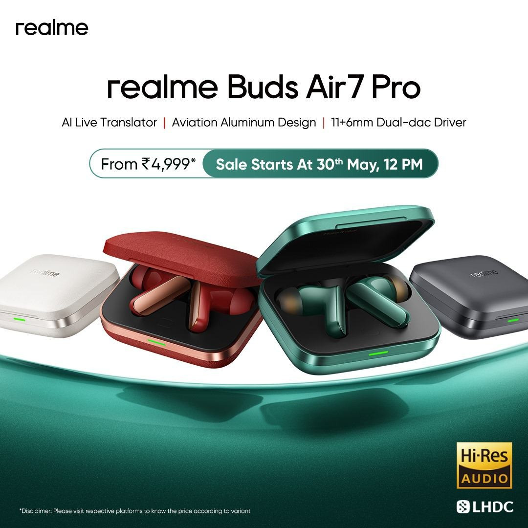 realme Buds Air 7 Pro India launch offers