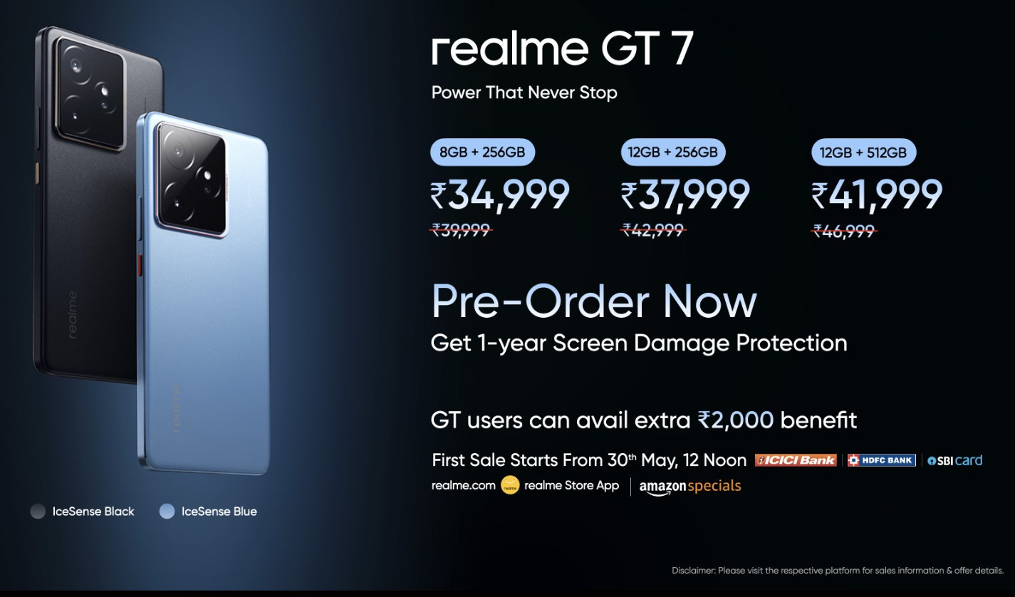 realme GT 7 India launch offers