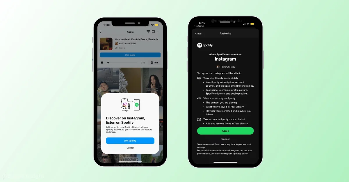 Instagram Spotify link song sharing to Notes 1 1