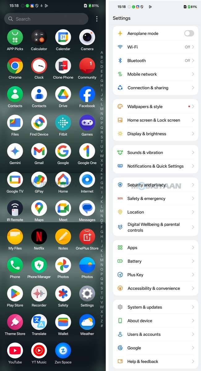 OnePlus 13s Review Apps Settings