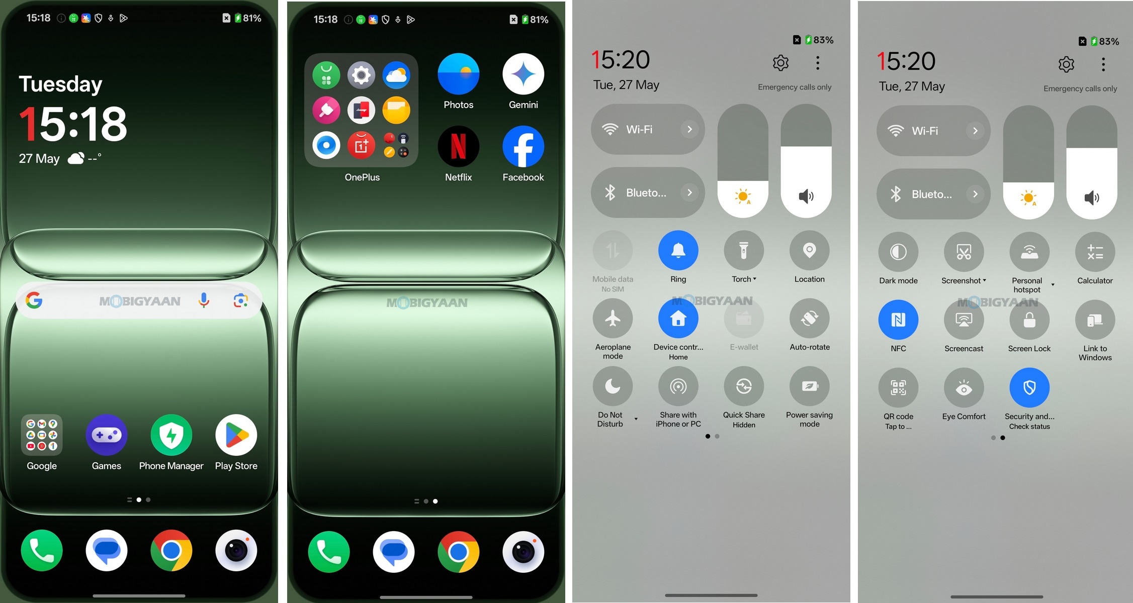 OnePlus 13s Review Homescreen Control Center