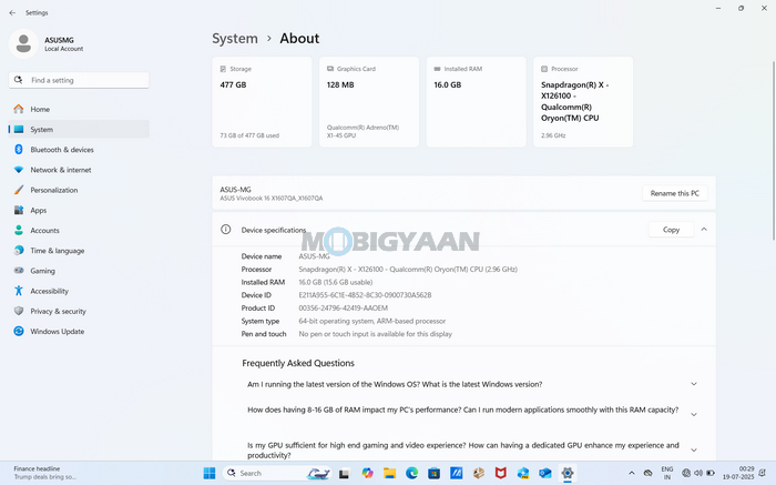 ASUS Vivobook 16 X1607QA Review About Specs Performance Benchmarks About