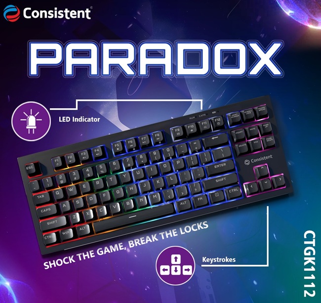 Consistent PARADOX Gaming Wired Keyboard CTGK1112