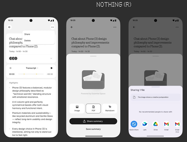 Nothing Essential Space Essential Recorder Shareable
