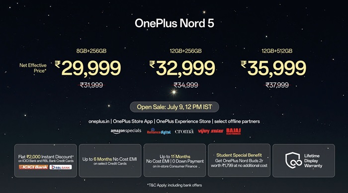 OnePlus Nord 5 India Price