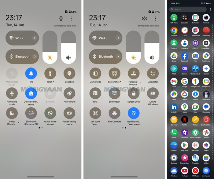 OnePlus Nord 5 Review OxygenOS 15 Control Center App Drawer
