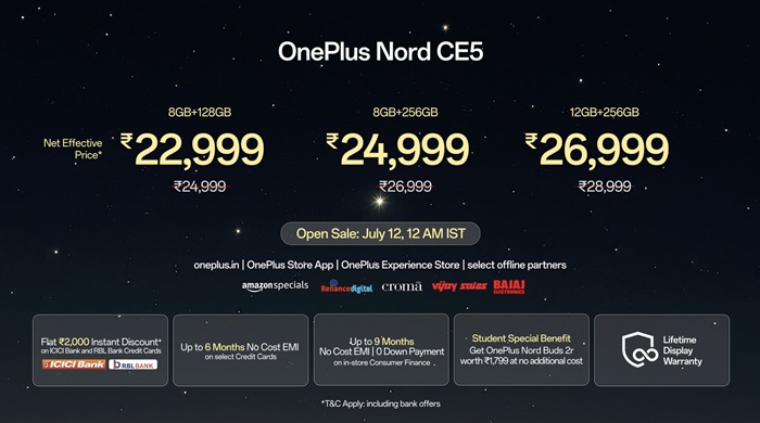 OnePlus Nord CE5 India Price