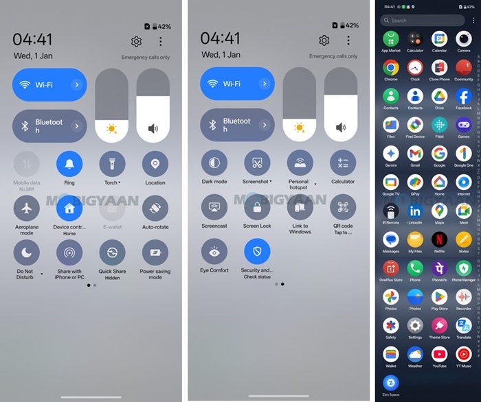 OnePlus Nord CE5 Review OxygenOS 15 Control Center App Drawer