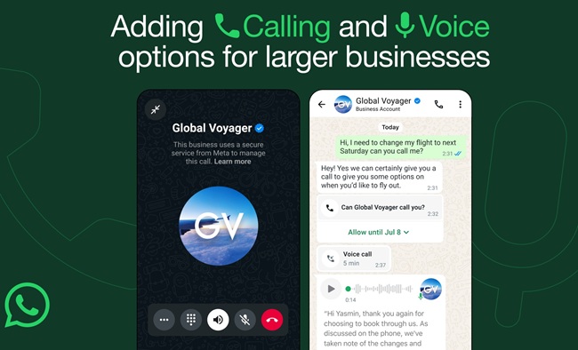WhatsApp Business Calling and Voice