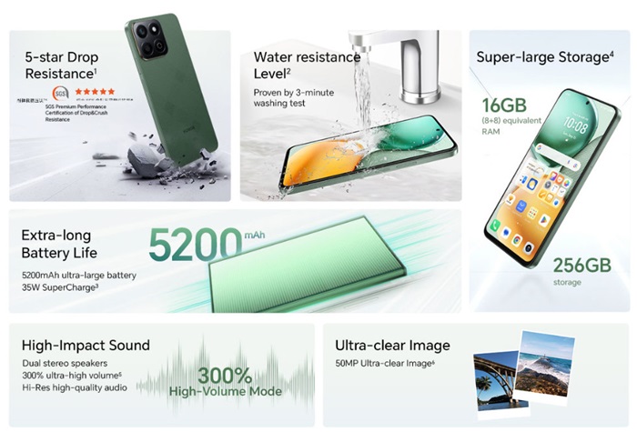 HONOR X7c 5G features