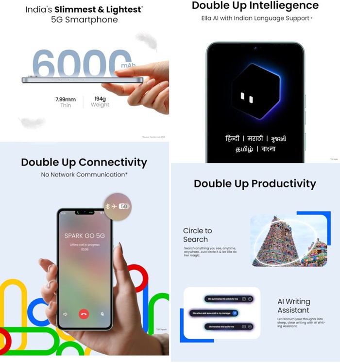 TECNO SPARK Go 5G features teaser