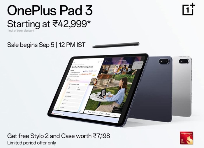 OnePlus Pad 3 India launch offers