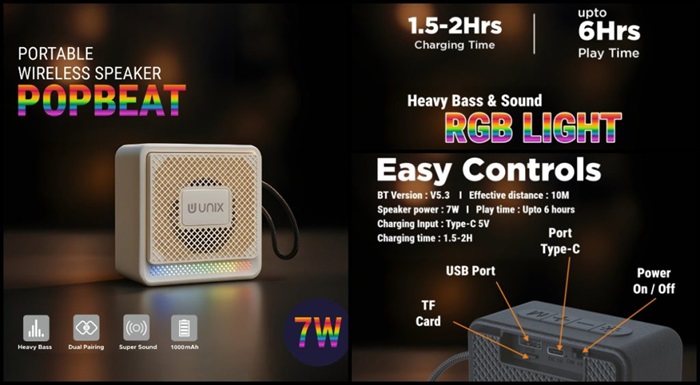 UNIX Pop Beat Speaker Features