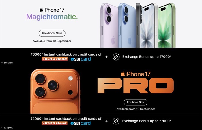 iPhone 17 series pre order offers India 1