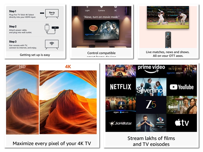 Amazon Fire TV Stick 4K Select Features India