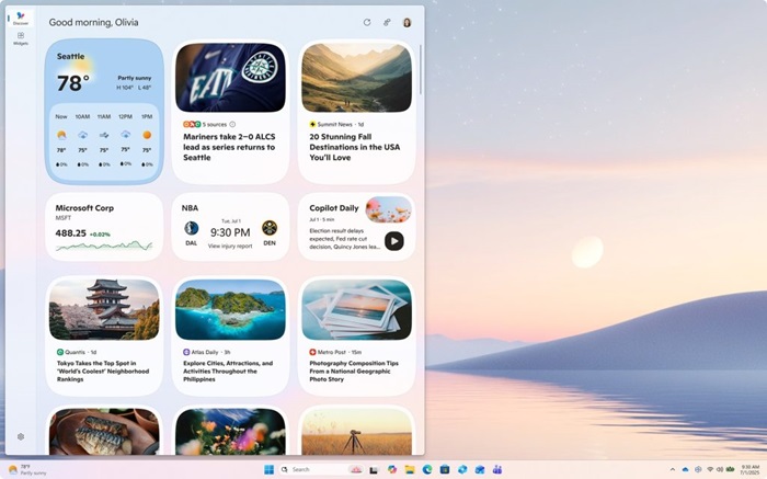 Discover feed on your widgets board