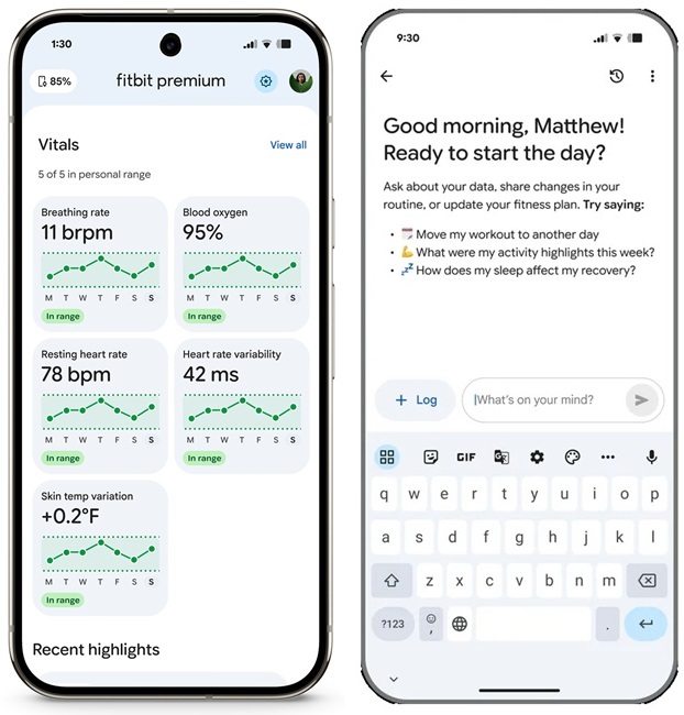 Fitbit Premium Health Vitals Ask Coach