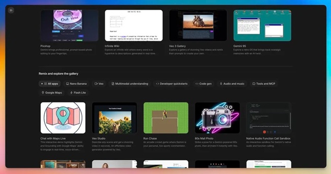 Google AI Studio introduces Vibe Coding - Build AI apps from a single prompt 3 Google AI Studio App Gallery