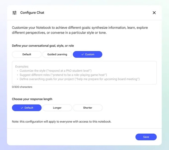 Google NotebookLM rolls out 1M-token context, saved chat history, and goal-based customization 3 NotebookLM Conversation History