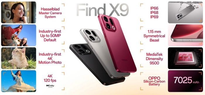 OPPO Find X9 features