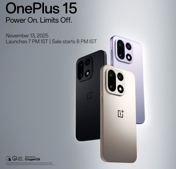 OnePlus 15 confirmed for India launch on 13th November, to feature Snapdragon 8 Elite Gen 5, DetailMax Engine, and more 1 OnePlu s 15 India launch date