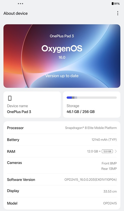 OnePlus Pad 3 Review OxygenOS 16 37