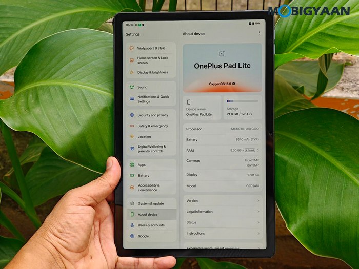 OnePlus Pad Lite Review Design Display Cameras Build Quality 5