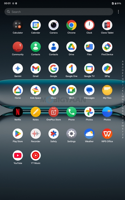 OnePlus Pad Lite Review OxygenOS 15 App Drawer