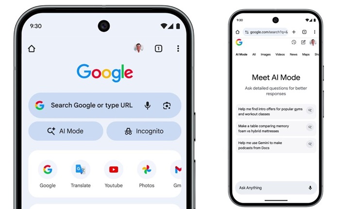 Google Chrome adds AI Mode shortcut on iOS and Android worldwide 1 AI Mode in Chrome