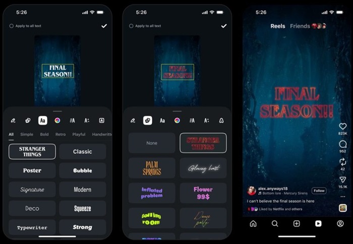 Instagram rolls out Stranger Things fonts with glow effects ahead of final season release 2 Stranger Things themed font Instagram