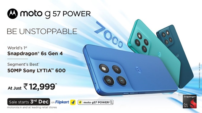 moto g57 POWER launched in India at ₹13,999 featuring Snapdragon 6s Gen 4, 7000mAh battery, 50MP Sony LYT-600 camera, and more 3 moto g57 Power India price launch offers India