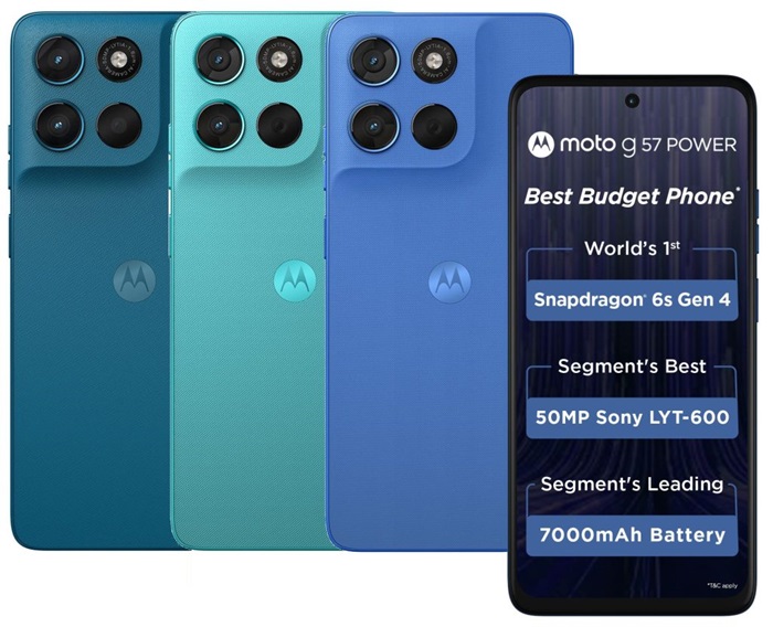moto g57 POWER launched in India at ₹13,999 featuring Snapdragon 6s Gen 4, 7000mAh battery, 50MP Sony LYT-600 camera, and more 1 moto g57 POWER 5G