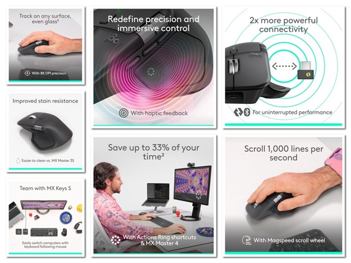 Logitech MX Master 4 wireless mouse launched in India, features with haptic feedback, 8000 DPI tracking, and more 3 Logitech MX Master 4 Mouse Features