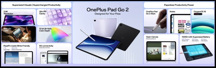 OnePlus Pad Go 2 features