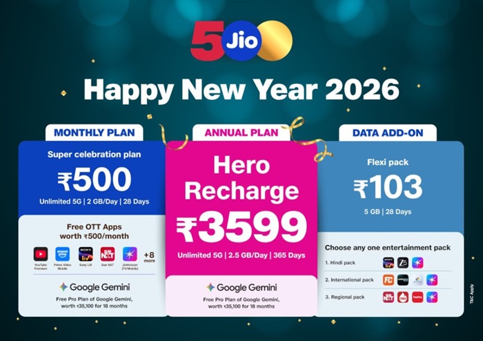 Reliance Jio Happy New Year 2026 plans