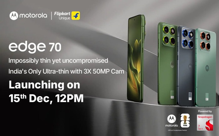 motorola edge 70 launching in India on 15th December featuring 4500nits screen, Snapdragon 7 Gen 4, and more 1 motorola edge 70