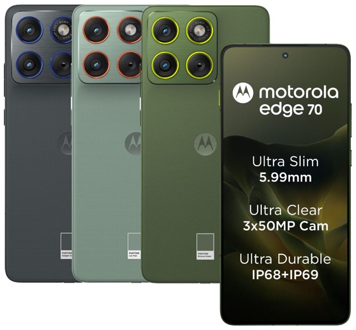 motorola edge 70 launched in India at ₹29,999 featuring 5.99mm ultra slim IP69 design, triple 50MP cameras, wireless charging, Snapdragon 7 Gen 4, and more 1 motorola edge 70