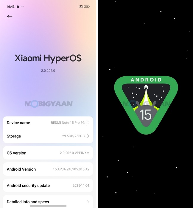 REDMI Note 15 Pro 5G Review HyperOS 2 About Android 15