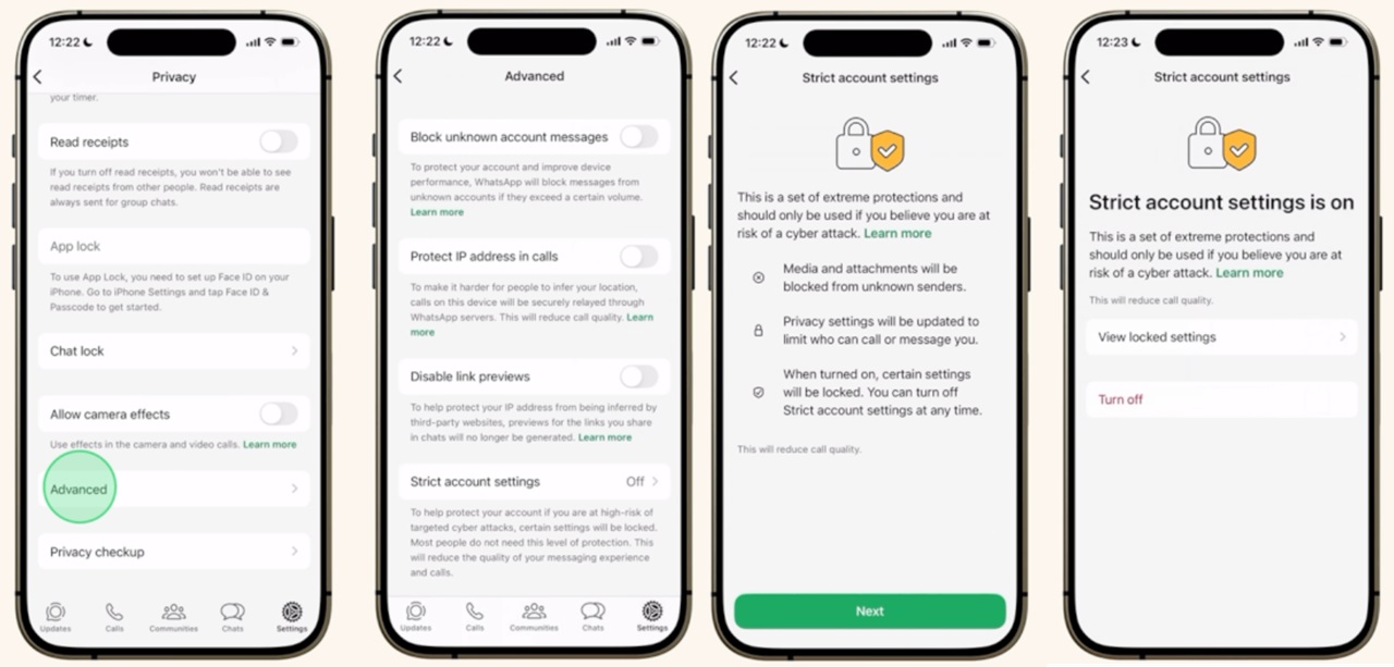 WhatsApp Strict account settings 1