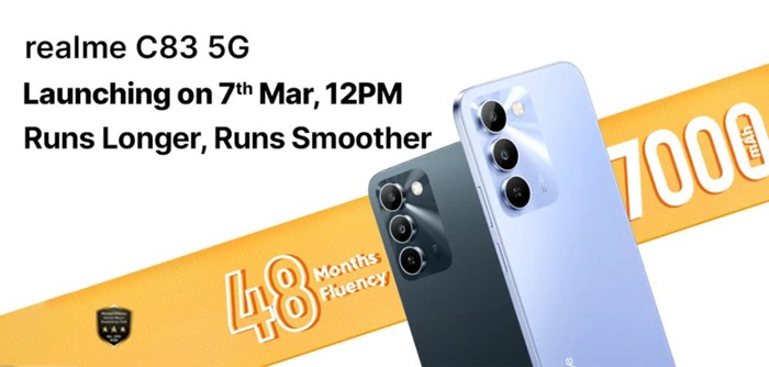 realme C83 5G to launch in India on 7th March with 7000mAh battery, 144Hz display, and more 1 realme C83 5G India