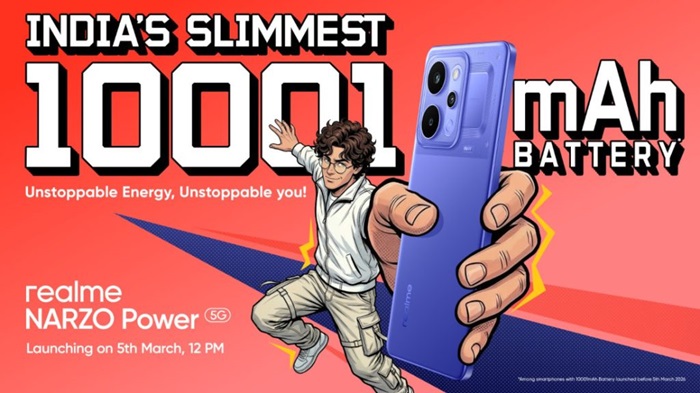 realme Narzo Power 5G with 10,001 mAh battery launching in India on 5th March 1 realme Narzo Power 5G
