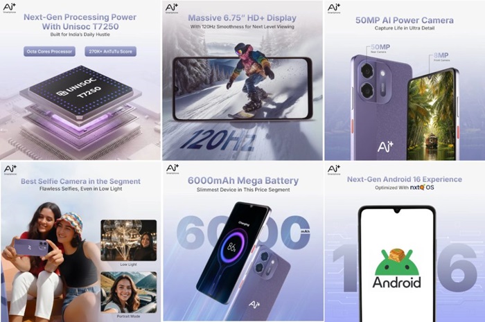 Ai+ Pulse 2 launched in India at ₹5,999 introductory price, featuring 6000mAh battery, 120Hz screen, 50MP camera, and more 2 Ai+ Pulse 2 Features