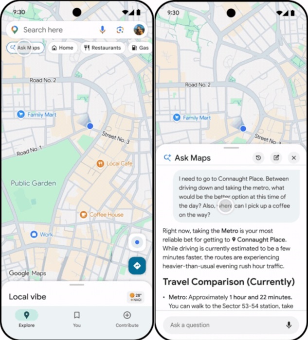 Google Maps Ask Maps button