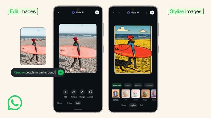 WhatsApp edit images stylize images