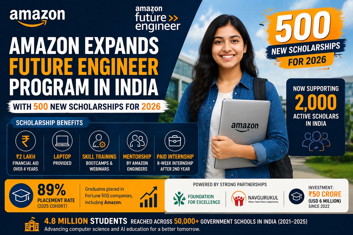 Amazon offers 500 new Scholarships in India with Future Engineer Program - mobigyaan.com