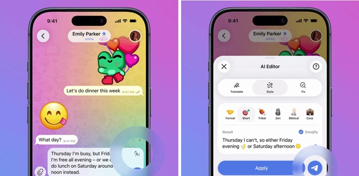 Telegram 12.6 update brings AI text editor, advanced poll, Live Photos, bot tools, and more 2 Telegram AI Text Editor