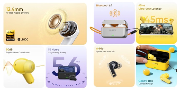 realme Buds T500 Pro Features